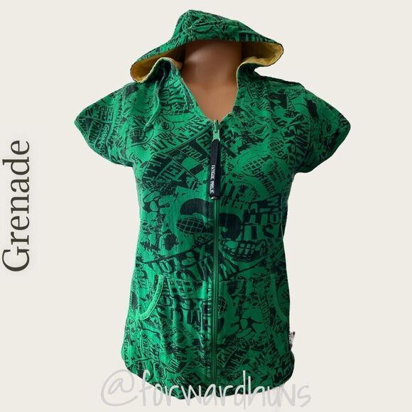 Grenade Short Sleeve Reversible Hoodie￼ Size Small - Picture 1 of 12